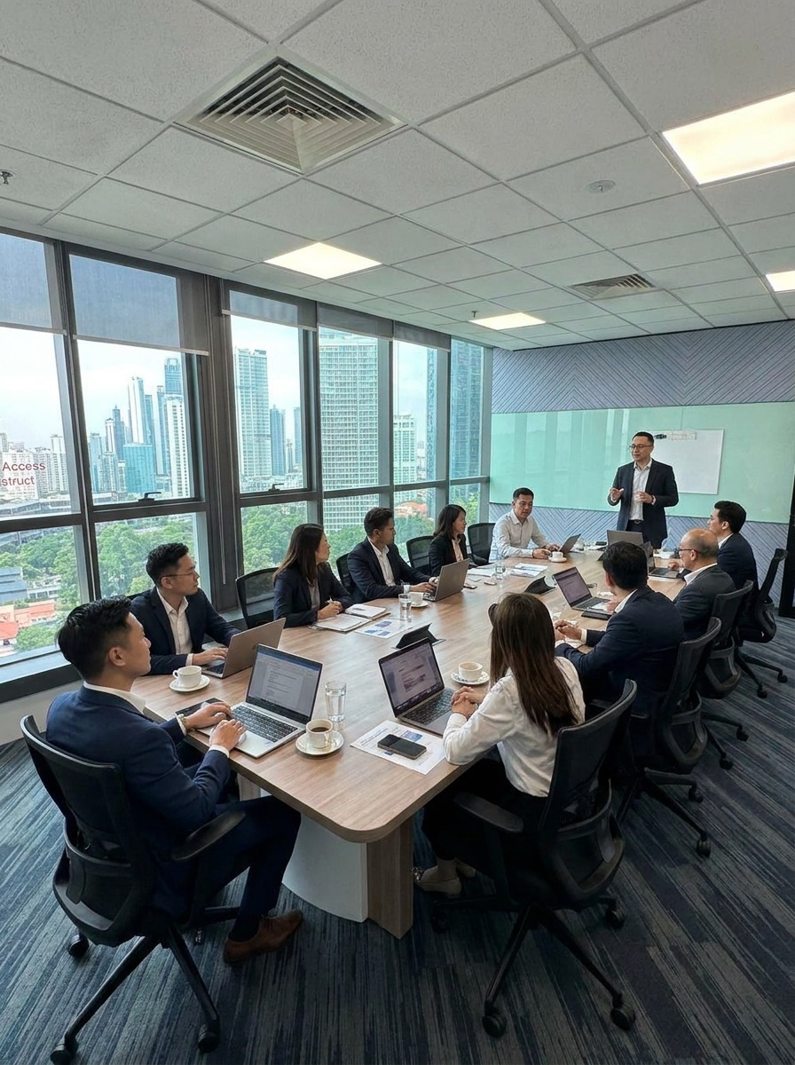 Phoenix team in a boardroom strategy session