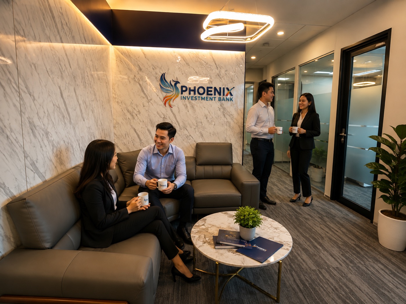 Phoenix team in the Phoenix Investment Bank (Labuan) Ltd. client lounge