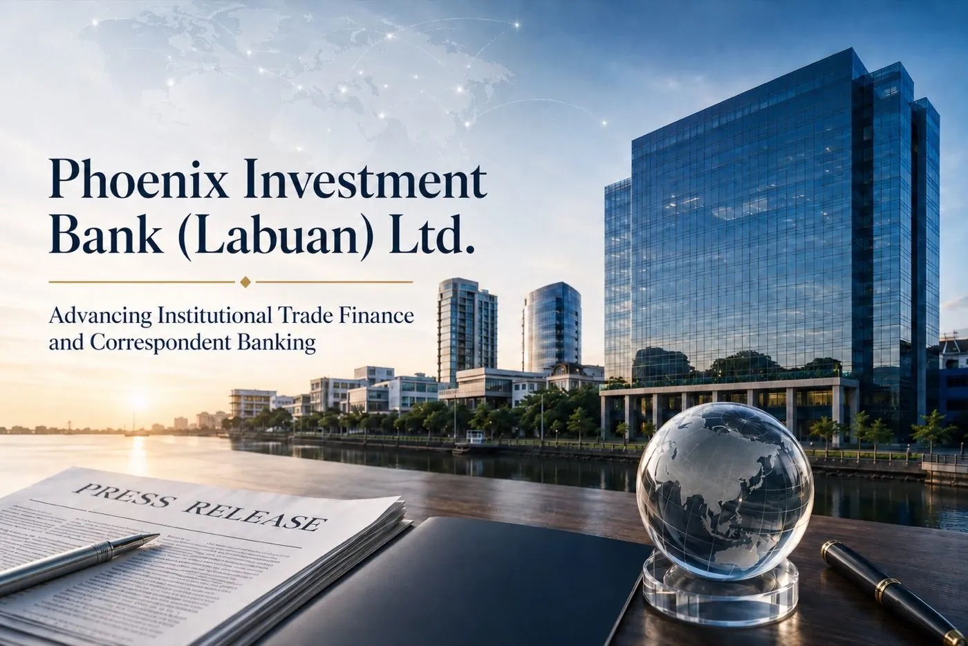 Phoenix Investment Bank (Labuan) Ltd. rasmi akhbar penerbitan grafik untuk institusi pembiayaan perdagangan dan perbankan koresponden